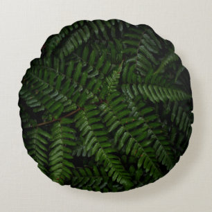 Fern plant round cushion