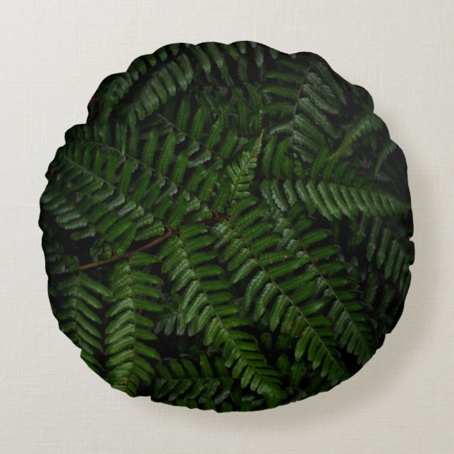 Fern plant round cushion (Front)