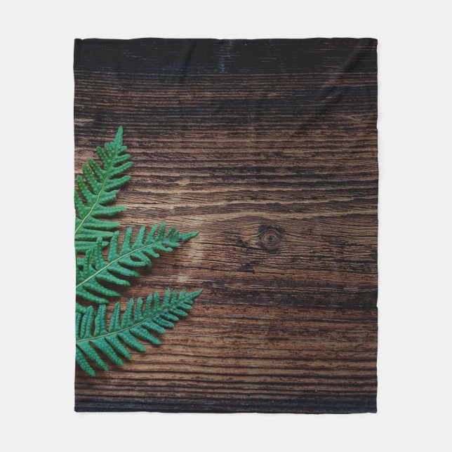 Fern plant wood small fern grunge fleece blanket (Front)