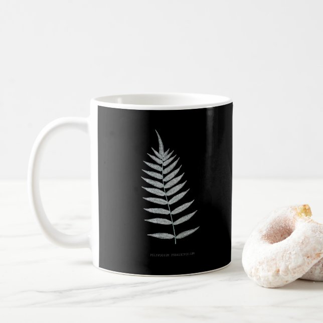 Fern - Polypodyum Fraxinifolium - X-ray effect -08 Coffee Mug (With Donut)