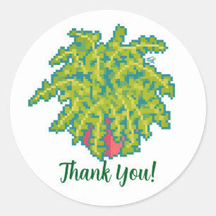 Fern, thank you, pixel art, Pixel Art Classic Round Sticker