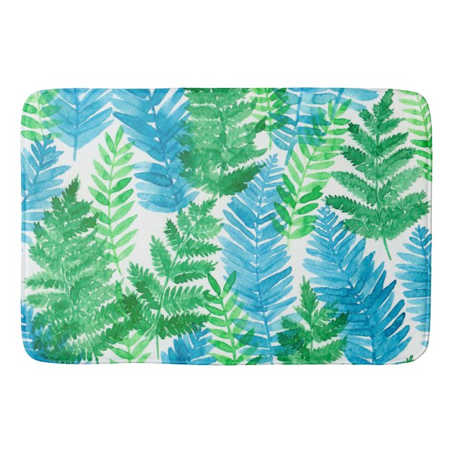 Fern watercolor bath mat (Front)