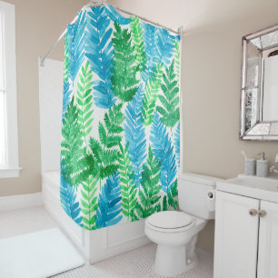 Fern watercolor shower curtain