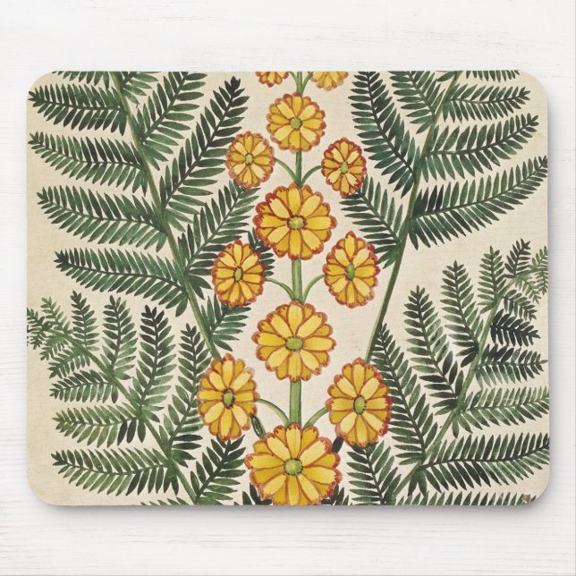 Fern with yellow flowers mouse pad (Front)
