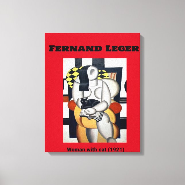Fernand Leger: Woman with cat (1921) Canvas Print (Front)