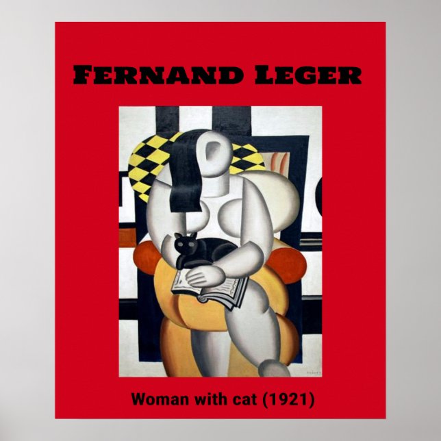 Fernand Leger: Woman with cat (1921) Poster (Front)