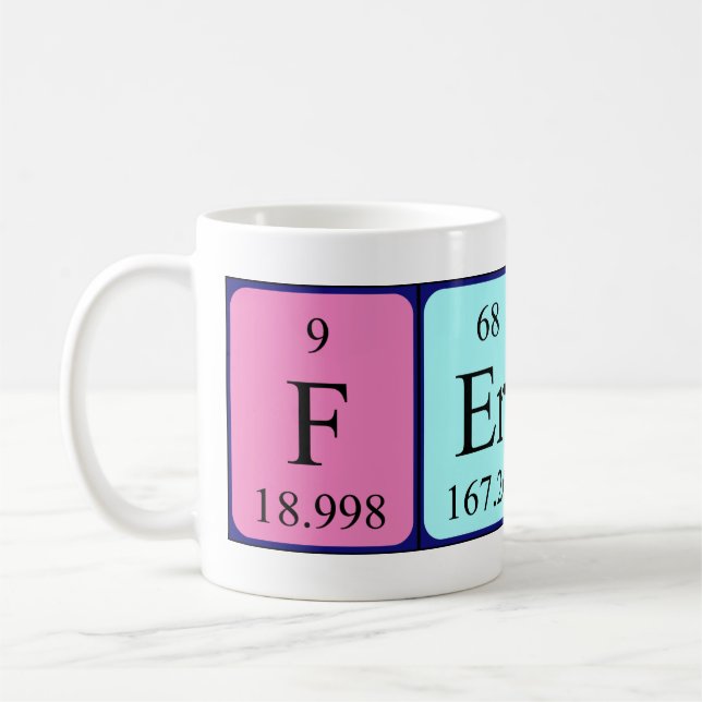 Fernand periodic table name mug (Left)