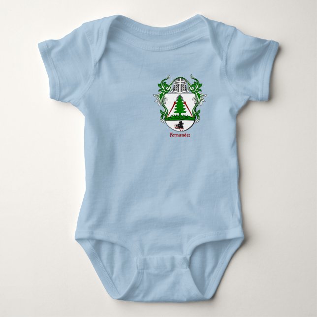 Fernandez Historical Shield with Helm and Mantle Baby Bodysuit (Front)