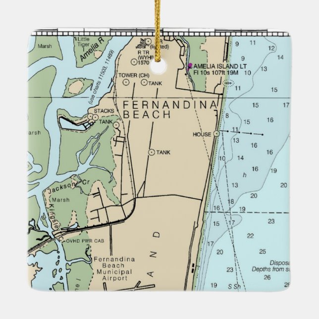 Fernandina Beach FL Ceramic Ornament (Back)