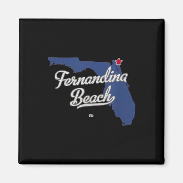 Fernandina Beach Florida Fl Map  Magnet (Front)