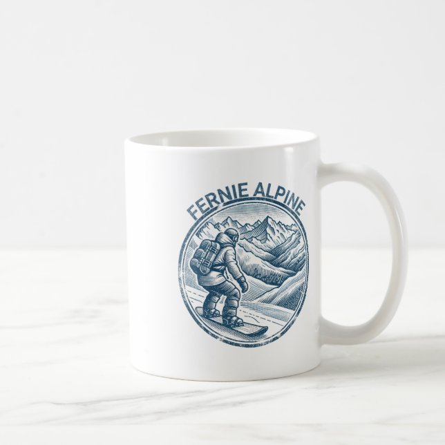 Fernie Alpine Canada Snowboarding Snowboarder  Coffee Mug (Right)