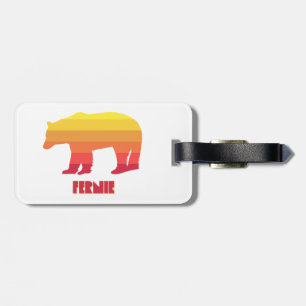 Fernie British Columbia Rainbow Bear Luggage Tag