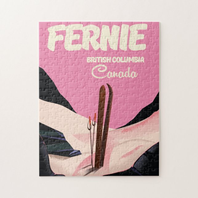 Fernie British Columbia Ski poster Jigsaw Puzzle (Vertical)