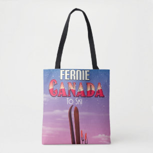 Fernie Canada ski travel poster. Tote Bag
