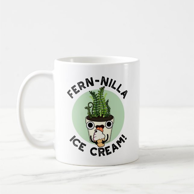 Fernilla Ice Cream Funny Ice Cream Plant Pun  Coffee Mug (Left)