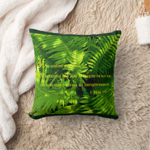 Ferns, 1 John 1:9 Cushion