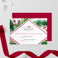 Ferns and Berries Winter Wedding RSVP Card