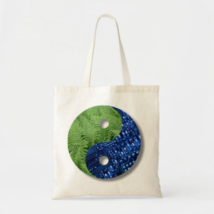 ferns and computer chip tote bag