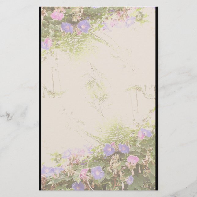Ferns Morning Glory Stationery (Front)