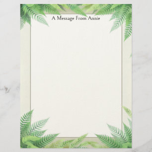 Ferns on a Frame Custom Letterhead