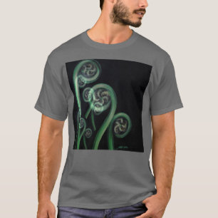 Ferns on Black Moko  T-Shirt