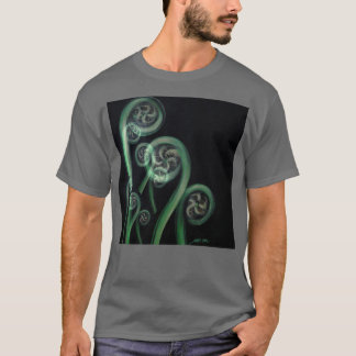 Ferns on Black Moko  T-Shirt