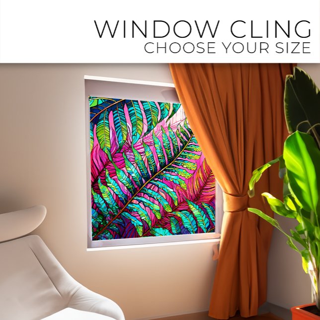 Ferns on Pink Stained glass art (Creator Uploaded)