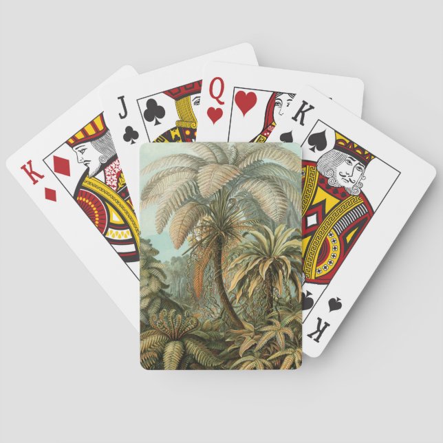 Ferns Palm Tree Antique Botanical Ferns Art Playing Cards (Back)