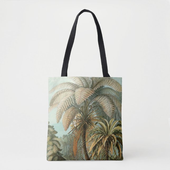 Ferns Palm Tree Antique Botanical Ferns Art Tote Bag (Front)