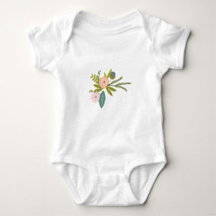 Ferns Roses Acorns Flower Girl Wedding Party Baby Bodysuit
