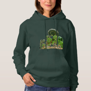 Ferns - spiralling magic on acryl hoodie