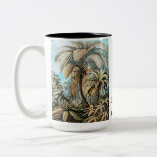 Ferns Vintage Plants by Ernst Haeckel Two-Tone Coffee Mug