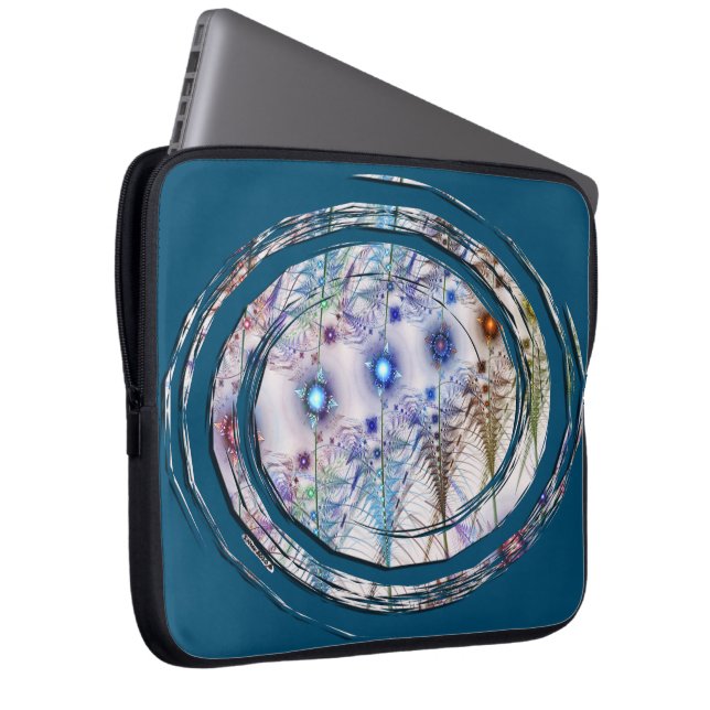 Ferns'N Flowers Abstract Laptop Sleeve (Front Right)
