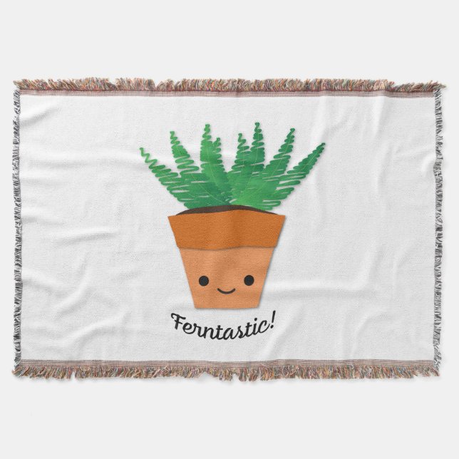 Ferntastic Fern Throw Blanket (Front)