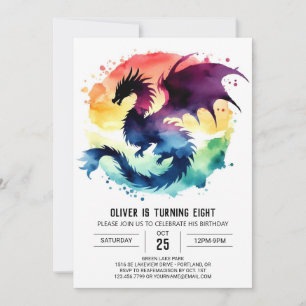 Ferocious Dragon Birthday Digital Invitation