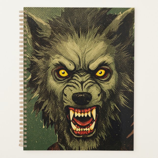 Ferocious Werewolf Horror Illustration Planner (Front)