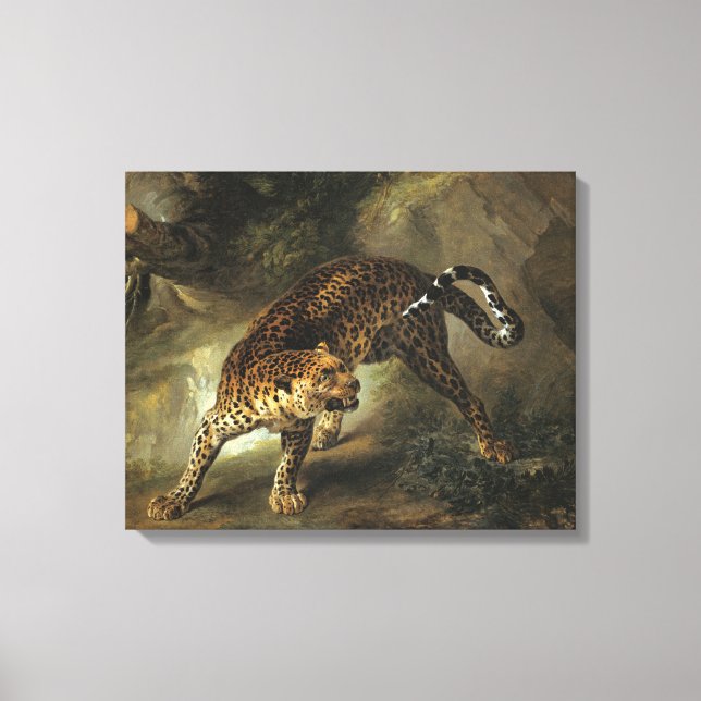 Ferocious Wild Leopard (by Jean-Baptiste Oudry) Canvas Print (Front)