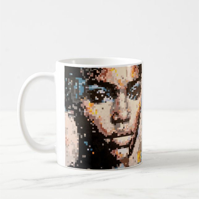 Férocité Portrait Pixel Art Vibrant Coffee Mug (Left)