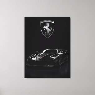 Ferrari FXX-K Black Hypercar   Dark Supercar Canvas Print