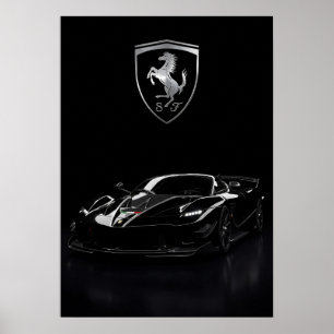 Ferrari FXX-K Black Hypercar Dark Supercar Poster
