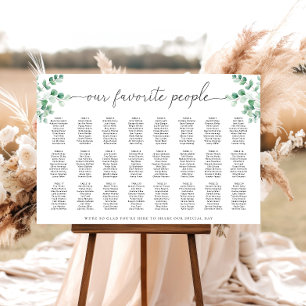 Ferras Greenery 24 Table Seating Chart Poster