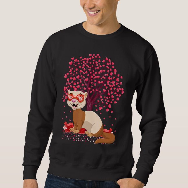Ferret Animal  Ferret Valentine's Day Sweatshirt (Front)
