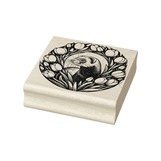 Ferret Art cute ferrets designs fun                Rubber Stamp (Stamp)