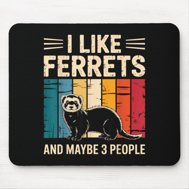 Ferret Art For Men Women Kids Pet Ferret Lovers Fe Mouse Pad (Front)
