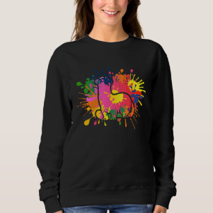 Ferret Artwork Face Hand Painting Splash Pet Polec Sweatshirt