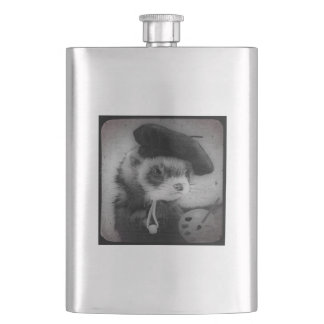Ferret as Artist Hip Flask