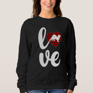 Ferret Buffalo Plaid Love Ferret Valentine S Day Sweatshirt