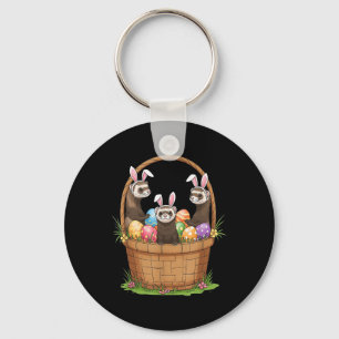 Ferret Bunny Easter Basket Egg Easter Day Womens M Key Ring