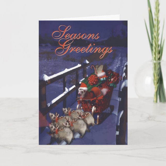 Ferret Claus on the Move Card (Front)