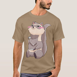 Ferret Coffee Kawaii Anime retro T-Shirt